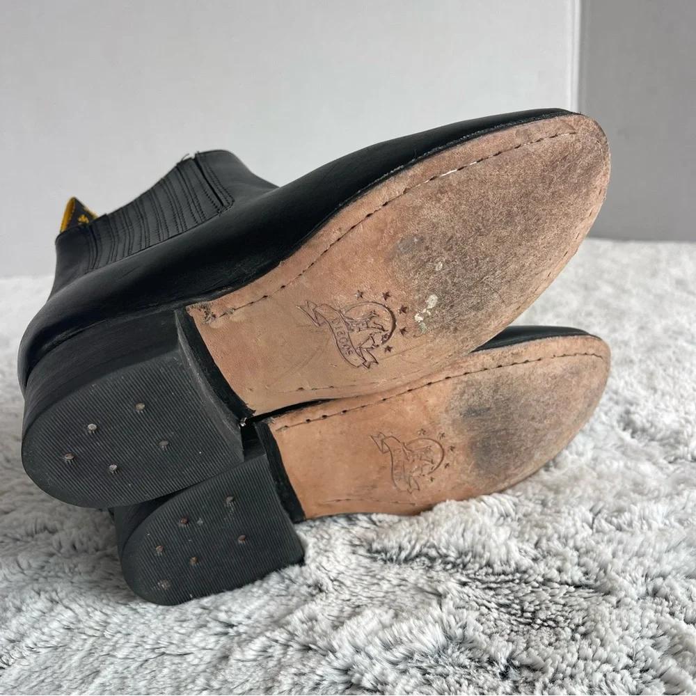 Kids Traditional Mexican Botines Charros Yellow Pull Tabs Size 13